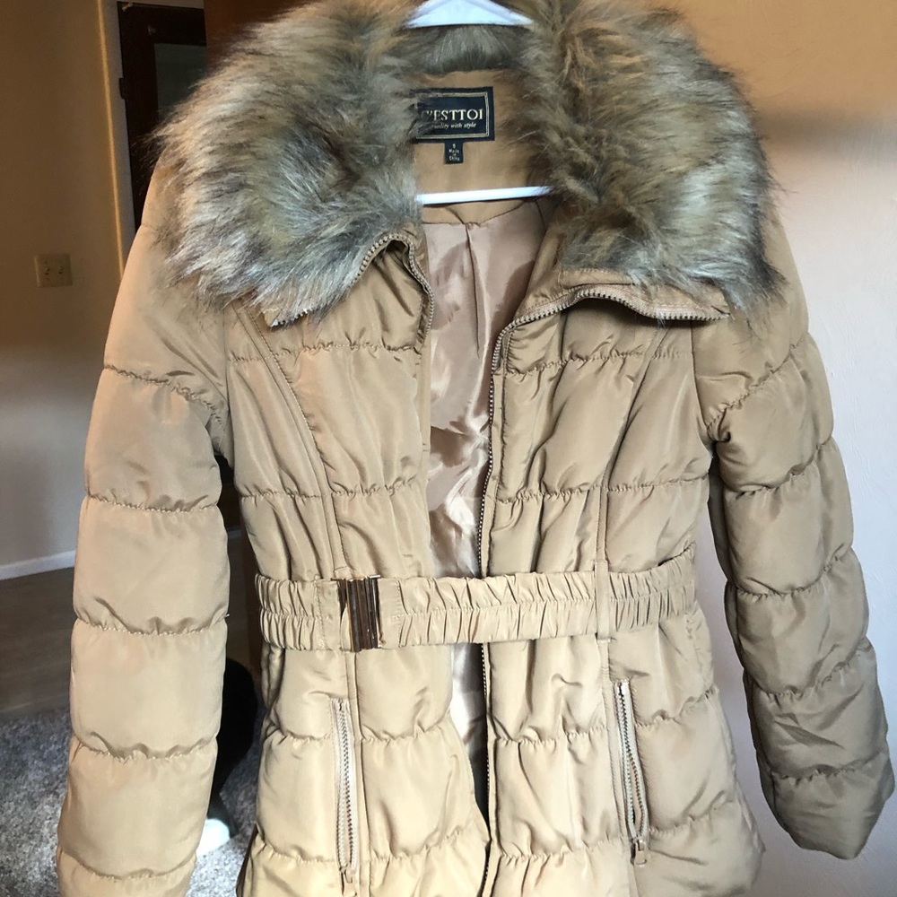 Faux fur puffer jacket